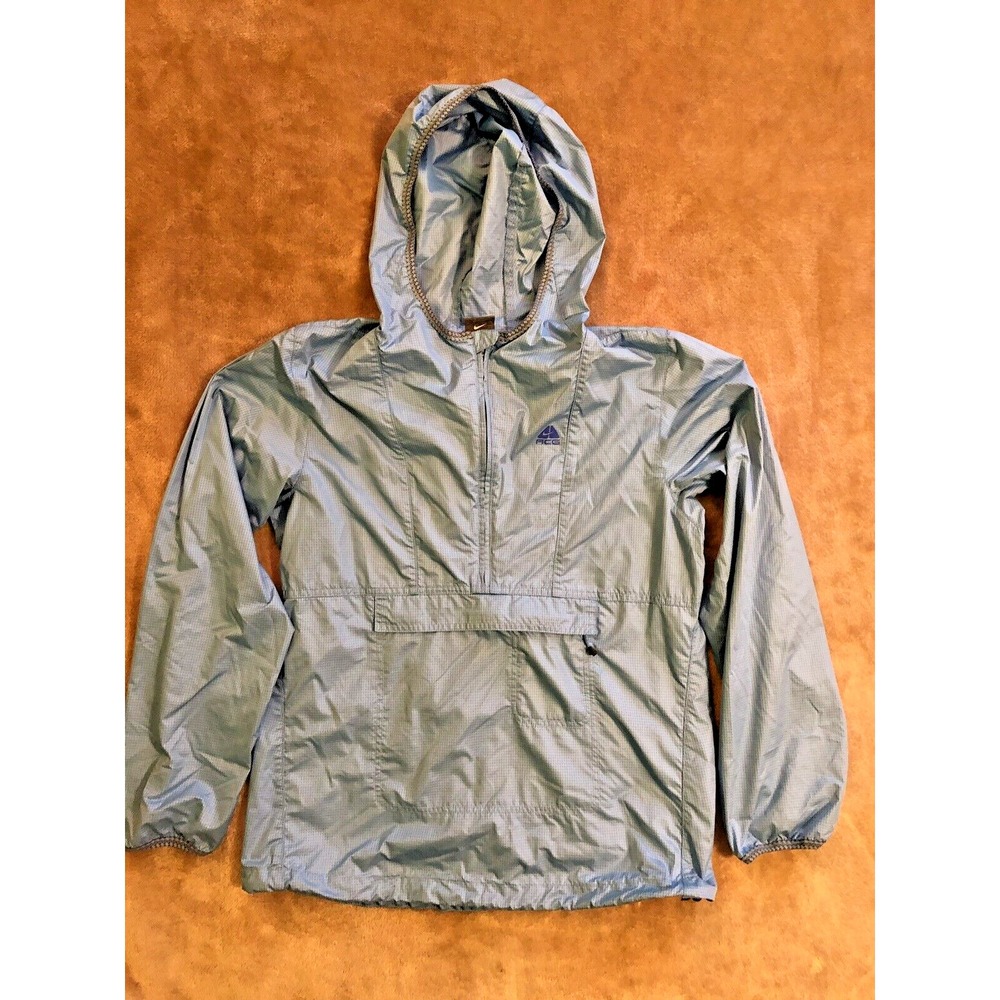 Nike ACG Jacket Women's Small Blue Pullover hood check Nice!